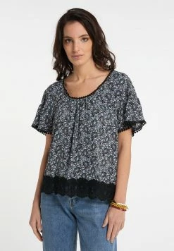 Usha Blouse - Schwarz Mehrfarbig