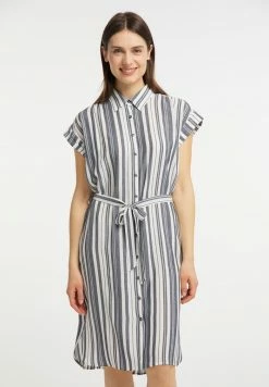 Usha Robe Chemise - Weiss Marine