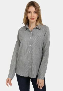 Usha Chemisier - Schwarz Gestreift