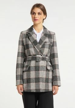 Usha Manteau Court - Weiß Kariert