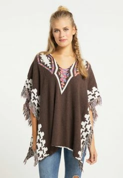 Usha Cape - Dunkelbraun Beige