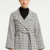 Usha Manteau Court - Grau Weiss