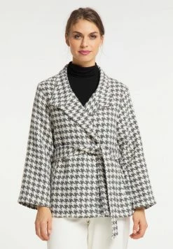 Usha Manteau Court - Grau Weiss