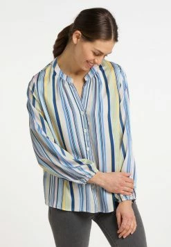Usha Blouse - Blau/gelb/mehrfarbig