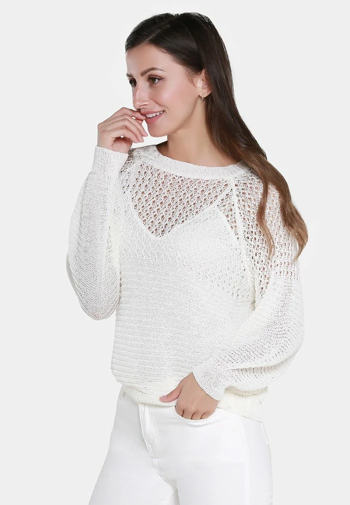 Usha Pullover - Wollweiss 1 Usha Pullover - Wollweiss
