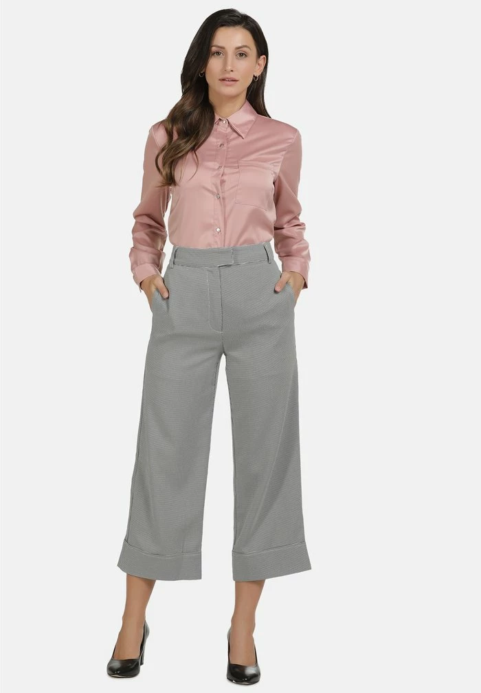 Usha Pantalon Classique - Schwarz Weiss 2 Usha Pantalon Classique - Schwarz Weiss – Image 2