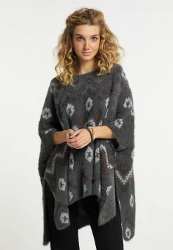 USHA CARNEA - Cape - Anthrazit Mehrfarbig