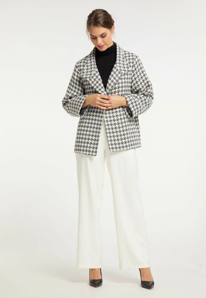 Usha Manteau Court - Grau Weiss 2 Usha Manteau Court - Grau Weiss – Image 2