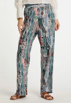 Usha Pantalon Classique - Blue / Pink / Yellow