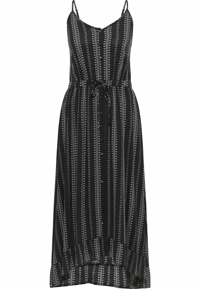 Usha Robe Longue - Schwarz Weiss 5 Usha Robe Longue - Schwarz Weiss – Image 5