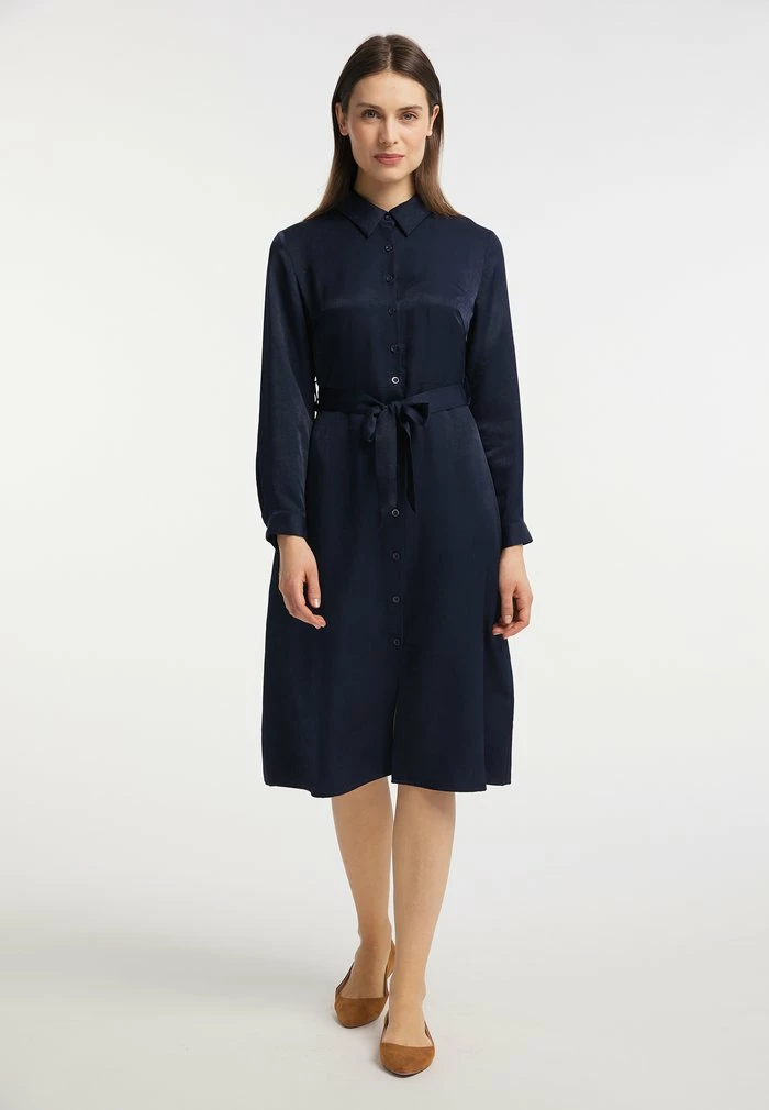 USHA QISHA - Robe Chemise - Marine 1 USHA QISHA - Robe Chemise - Marine