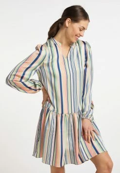 Usha MIT STREIFEN - Robe De Jour - Blau Grün Mehrfarbig