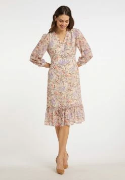 Usha Robe De Jour - Wollweiss Mehrfarbig