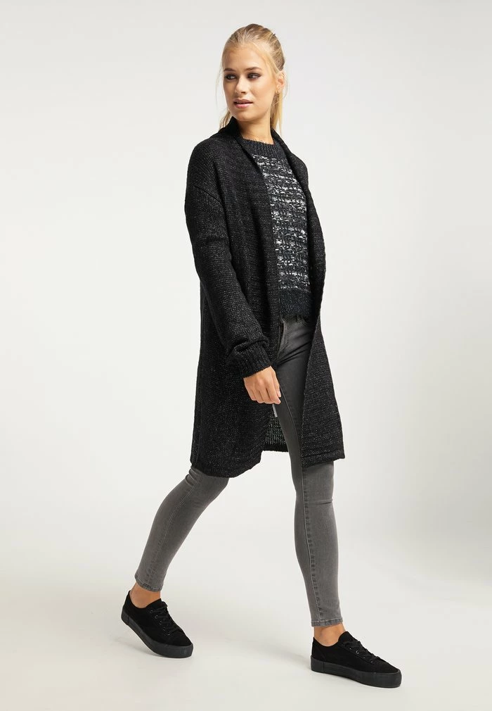 Usha Gilet - Schwarz Melange 2 Usha Gilet - Schwarz Melange – Image 2