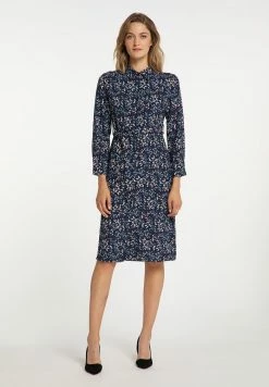 USHA QISHA - Robe Chemise - Dunkelblau Mehrfarbig