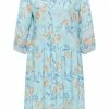 Usha Robe De Jour - Hellblau Mehrfarbig -Usha Elegant Magasin 369cd845ca7b4d42a45d16e36b73552a