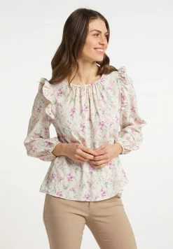 Usha Blouse - Weiss Mehrfarbig