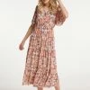 Usha Robe Longue - Rosa Mehrfarbig -Usha Elegant Magasin 405cc05d41434546b7e7fa87a16bd146