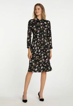 USHA QISHA - Robe Chemise - Schwarz Mehrfarbig