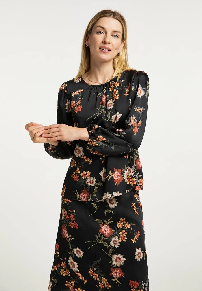 USHA QISHA - T-shirt à Manches Longues - Schwarz Mehrfarbig 1 USHA QISHA - T-shirt à Manches Longues - Schwarz Mehrfarbig