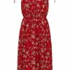 Usha Robe Chemise - Rot Mehrfarbig -Usha Elegant Magasin 4b69e6df95c74bc28a892d2c7f588369