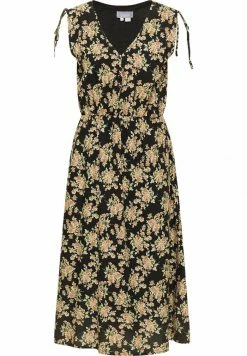 Usha Robe De Jour - Schwarz Hellbraun