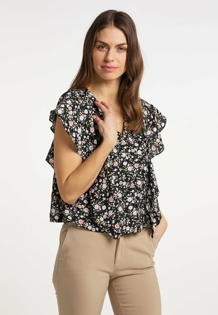 Usha Blouse - Schwarz Mehrfarbig 1 Usha Blouse - Schwarz Mehrfarbig