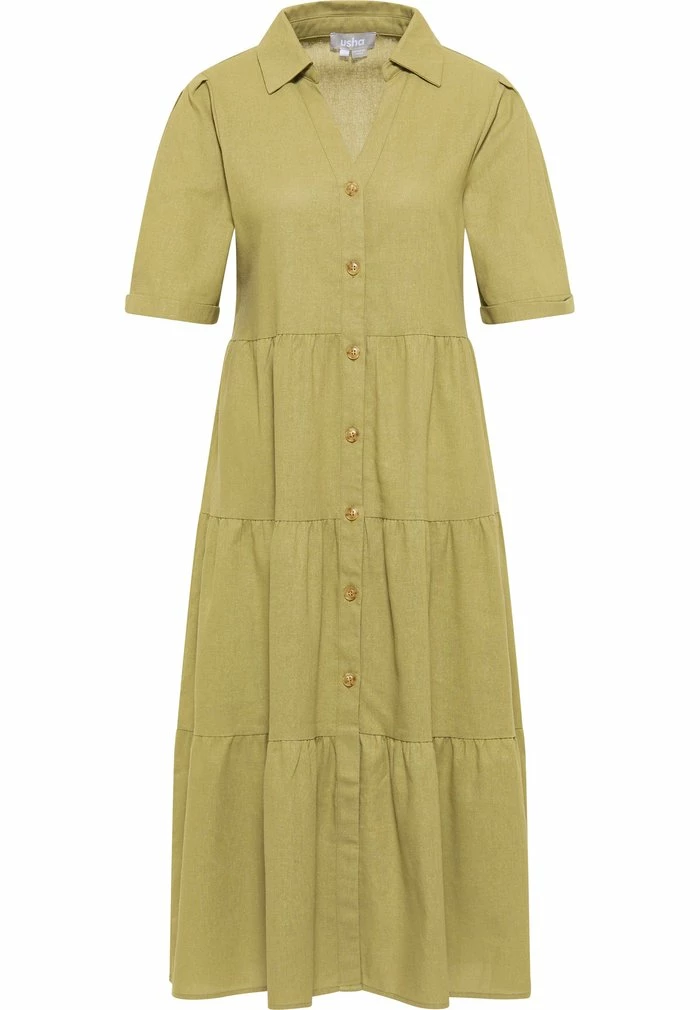 Usha Robe Chemise - Green Light Green 5 Usha Robe Chemise - Green Light Green – Image 5