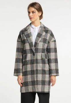 Usha Manteau Court - Weiß Kariert