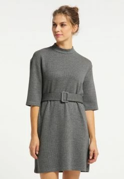 Usha Robe Fourreau - Schwarz Grau