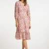 Usha Robe De Jour - Rosa Mehrfarbig -Usha Elegant Magasin 5df17945e4064feaae5e50f462dd0782