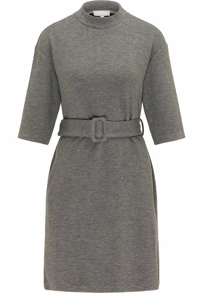 Usha Robe Fourreau - Schwarz Grau 5 Usha Robe Fourreau - Schwarz Grau – Image 5