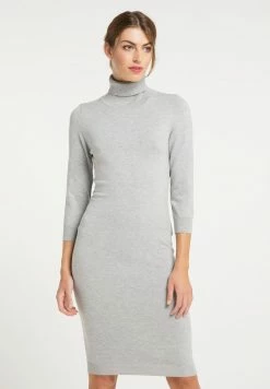 Usha Robe Fourreau - Grau Melange