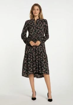 USHA QISHA - Robe De Jour - Schwarz Mehrfarbig