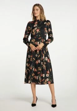 USHA QISHA - Robe De Jour - Schwarz Mehrfarbig