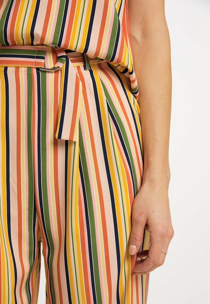 Usha MIT STREIFEN - Pantalon Classique - Aprikose Mehrfarbig 4 Usha MIT STREIFEN - Pantalon Classique - Aprikose Mehrfarbig – Image 4