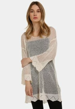 Usha LONGPULLOVER - Pullover - Wollweiss