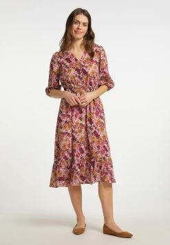 Usha MIT BLUMENPRINT - Robe De Jour - Wollweiss Mehrfarbig