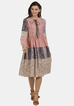 Usha Robe De Jour - Multi Flower Print