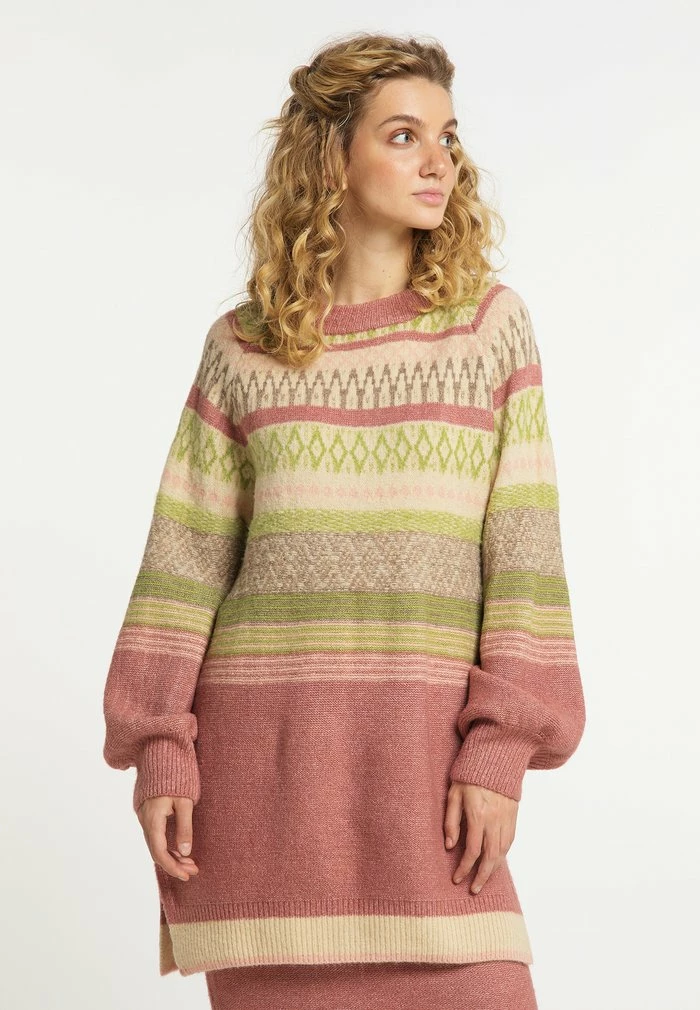 USHA CARNEA - Robe Pull - Dunkelrosa Mehrfarbig 1 USHA CARNEA - Robe Pull - Dunkelrosa Mehrfarbig