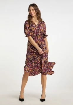 Usha MIT BLUMENPRINT - Robe De Jour - Schwarz Mehrfarbig
