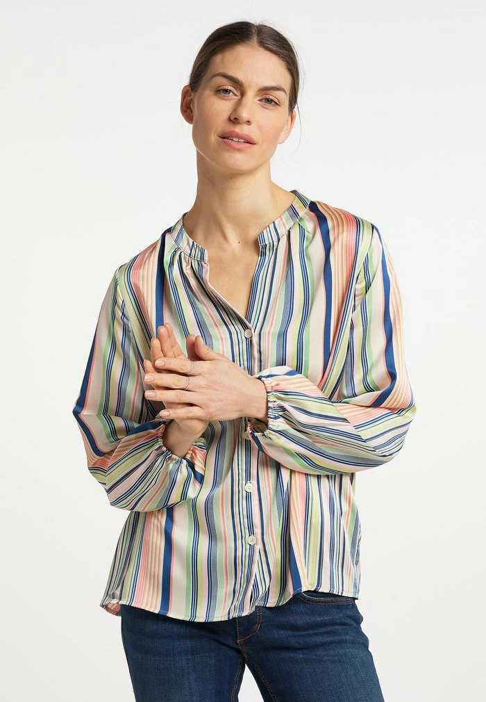 Usha Blouse - Blau Grün Mehrfarbig 1 Usha Blouse - Blau Grün Mehrfarbig