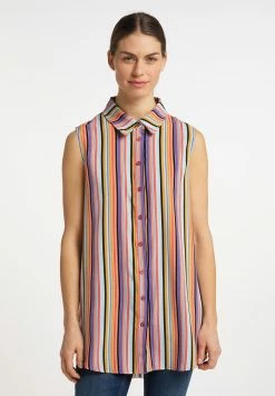 Usha Chemisier - Hellblau Mehrfarbig