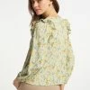 Usha Blouse - Hellgrün Mehrfarbig -Usha Elegant Magasin 867f430aa6a14293ae7512b9ee43480a