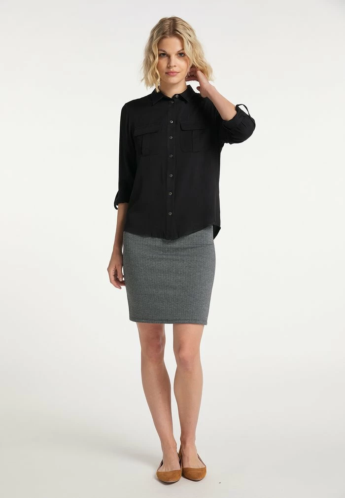 Usha Jupe Crayon - Schwarz Grau 2 Usha Jupe Crayon - Schwarz Grau – Image 2