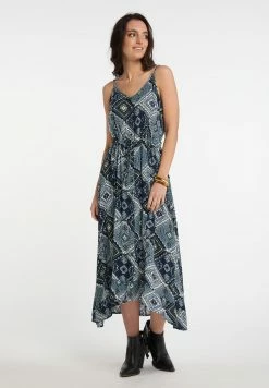 Usha Robe Longue - Marine Mehrfarbig