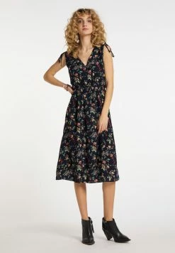 Usha Robe Chemise - Marine Mehrfarbig