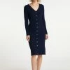 USHA FENIA - Robe Pull - Marine -Usha Elegant Magasin 9db64e5b51244df49d066b66e77d6534