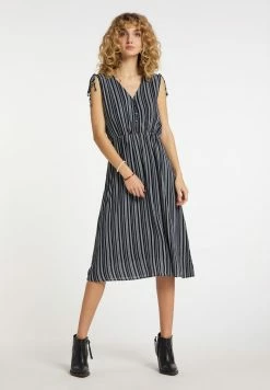 Usha Robe De Jour - Dunkelblau Weiss