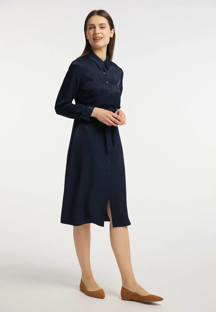 USHA QISHA - Robe Chemise - Marine 2 USHA QISHA - Robe Chemise - Marine – Image 2